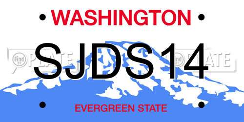 SJDS14 Washington License Plate