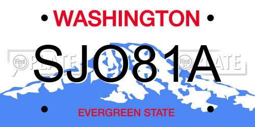 SJO81A Washington License Plate
