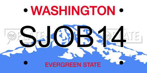 SJOB14 Washington License Plate