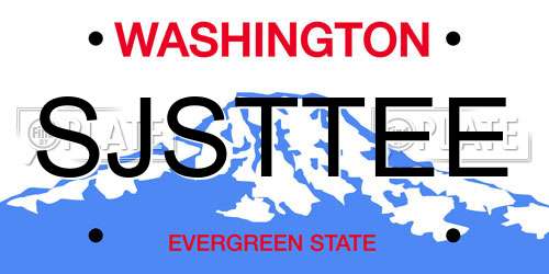 SJSTTEE Washington License Plate