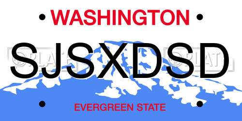 SJSXDSD Washington License Plate