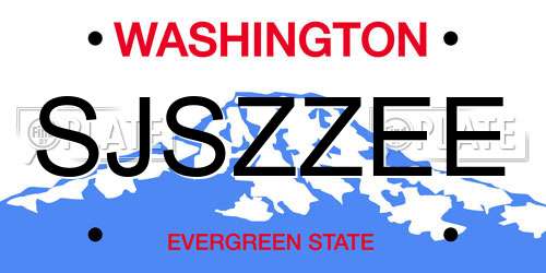 SJSZZEE Washington License Plate