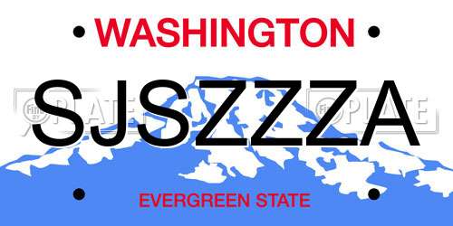SJSZZZA Washington License Plate
