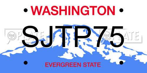 SJTP75 Washington License Plate