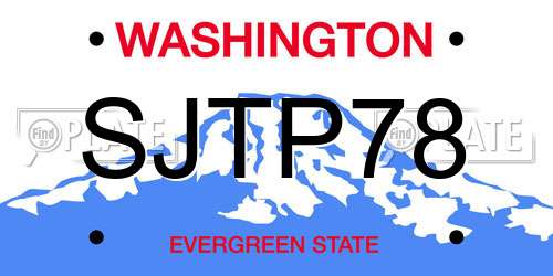 SJTP78 Washington License Plate