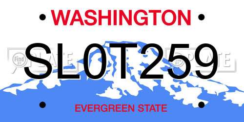 SL0T259 Washington License Plate