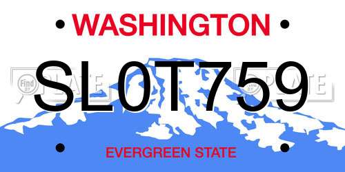SL0T759 Washington License Plate