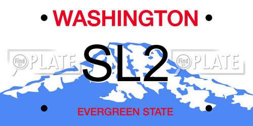 SL2 Washington License Plate