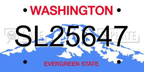 SL25647 Washington License Plate