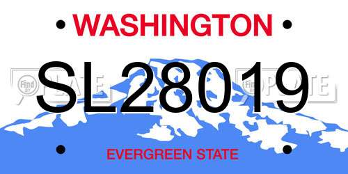 SL28019 Washington License Plate