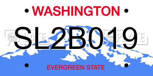 SL2B019 Washington License Plate
