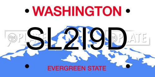 SL2I9D Washington License Plate