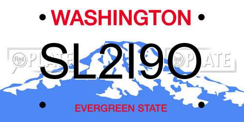 SL2I9O Washington License Plate