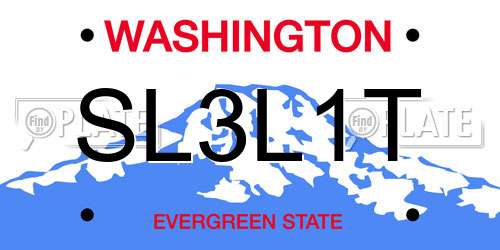 SL3L1T Washington License Plate