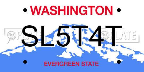 SL5T4T Washington License Plate
