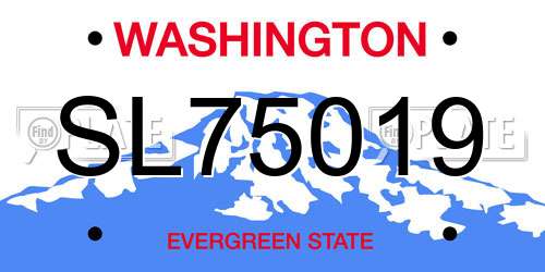 SL75019 Washington License Plate