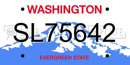 SL75642 Washington License Plate