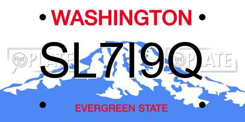 SL7I9Q Washington License Plate