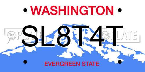 SL8T4T Washington License Plate