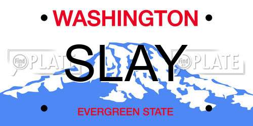 SLAY Washington License Plate