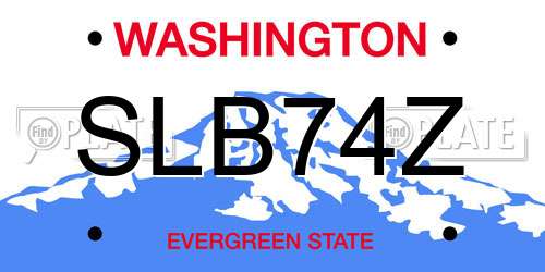 SLB74Z Washington License Plate