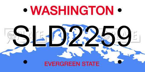 SLD2259 Washington License Plate