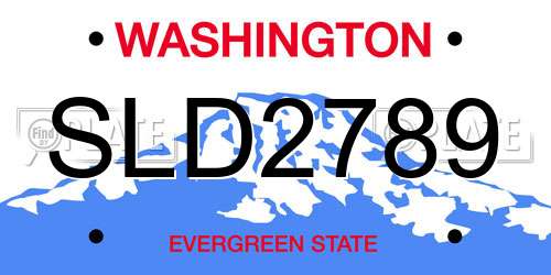 SLD2789 Washington License Plate