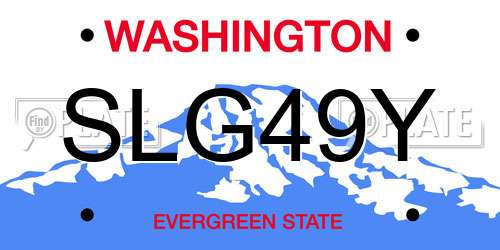 SLG49Y Washington License Plate