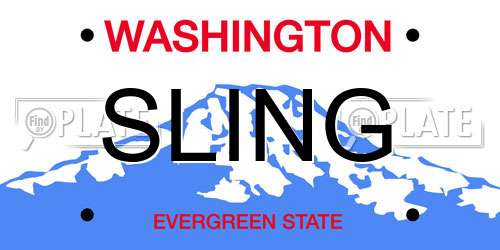 SLING Washington License Plate