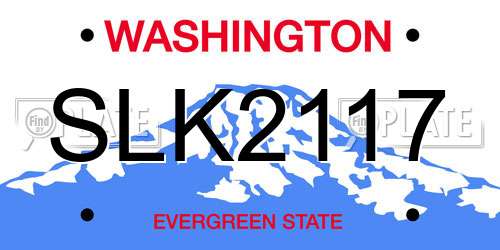 SLK2117 Washington License Plate