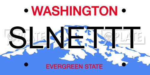 SLNETTT Washington License Plate