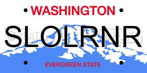 SLOLRNR Washington License Plate
