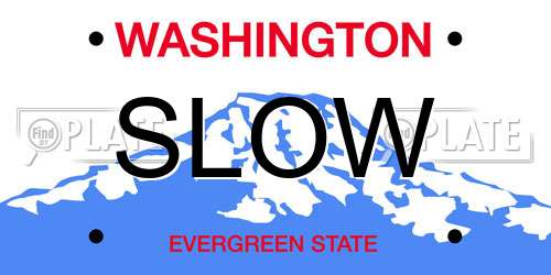 SLOW Washington License Plate