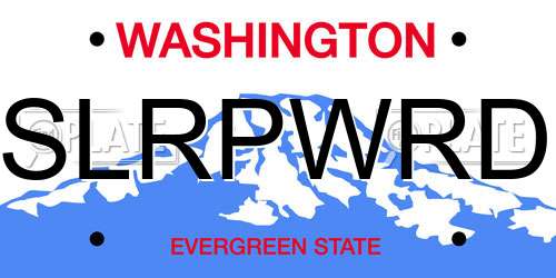 SLRPWRD Washington License Plate