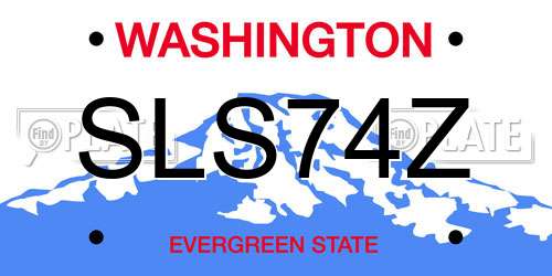 SLS74Z Washington License Plate