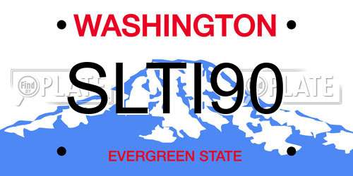 SLTI90 Washington License Plate