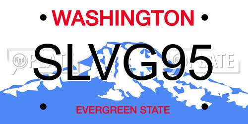 SLVG95 Washington License Plate