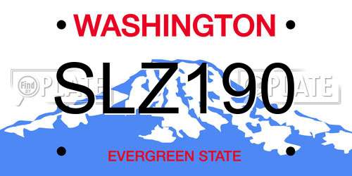 SLZ190 Washington License Plate