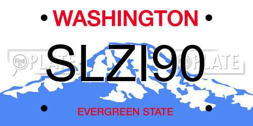 SLZI90 Washington License Plate