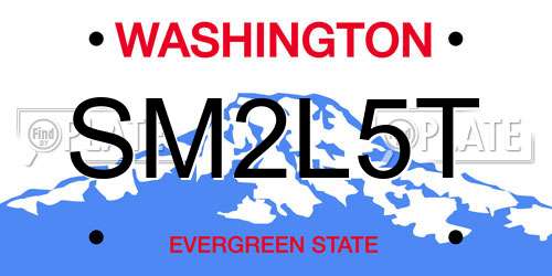 SM2L5T Washington License Plate