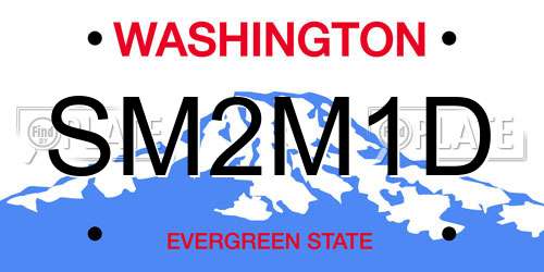 SM2M1D Washington License Plate