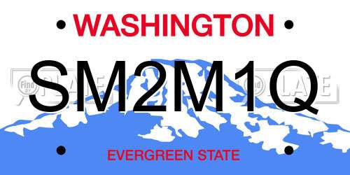 SM2M1Q Washington License Plate
