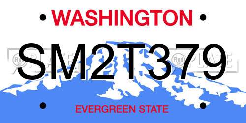 SM2T379 Washington License Plate