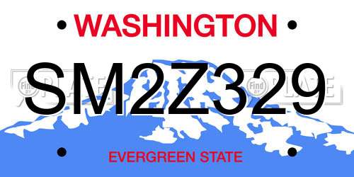 SM2Z329 Washington License Plate