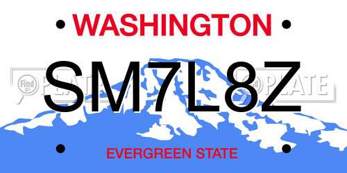 SM7L8Z Washington License Plate