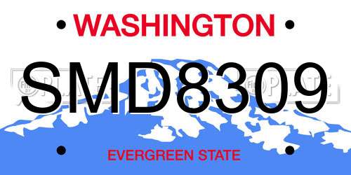 SMD8309 Washington License Plate
