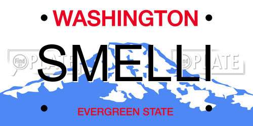 SMELLI Washington License Plate