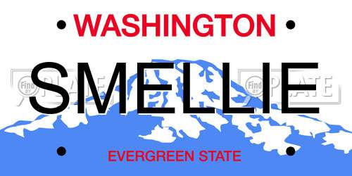 SMELLIE Washington License Plate