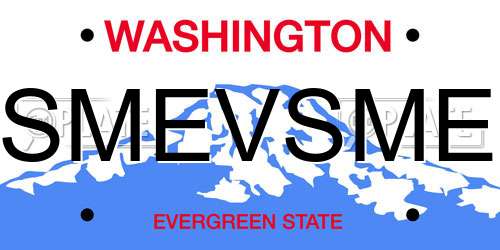 SMEVSME Washington License Plate