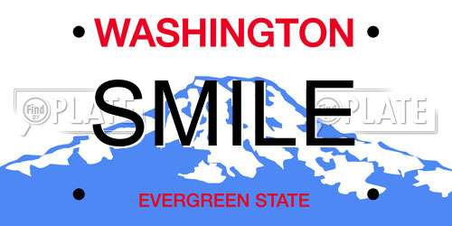 SMILE Washington License Plate